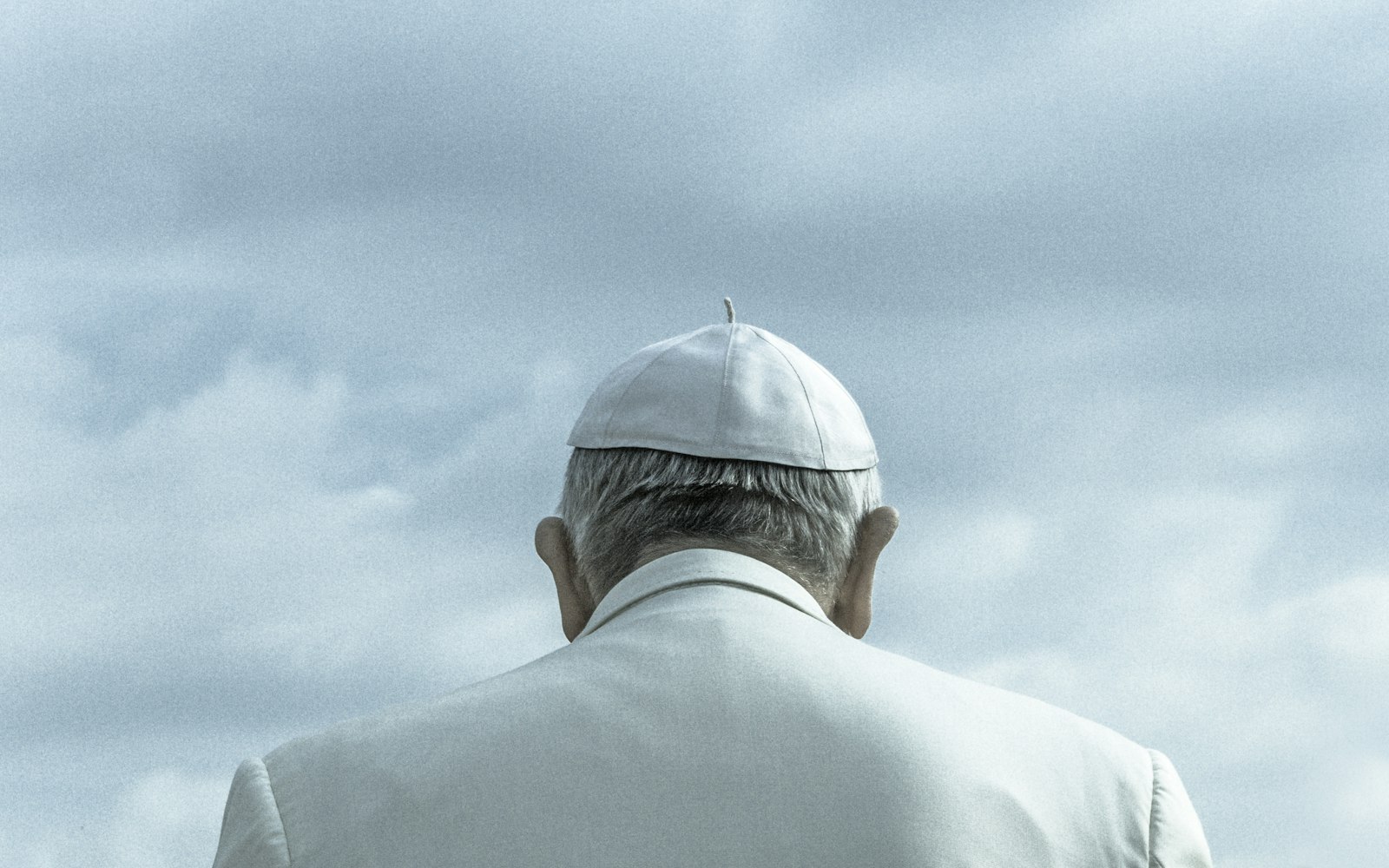 Pope Francis seen from behind